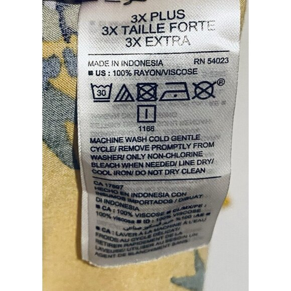Old Navy Dress Womens 3X Mustard Yellow Floral Tie Cuff Knee Length Spring Boho - Picture 6 of 6